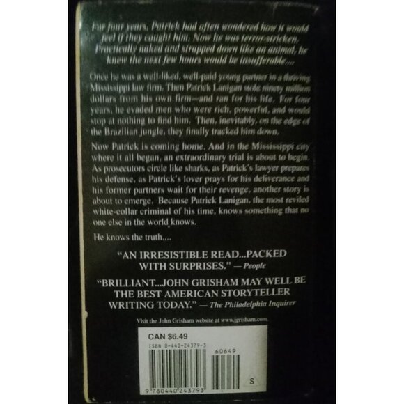 The Partner by John Grisham – 1997 PB Legal Thriller Novel VG+ - Picture 2 of 2